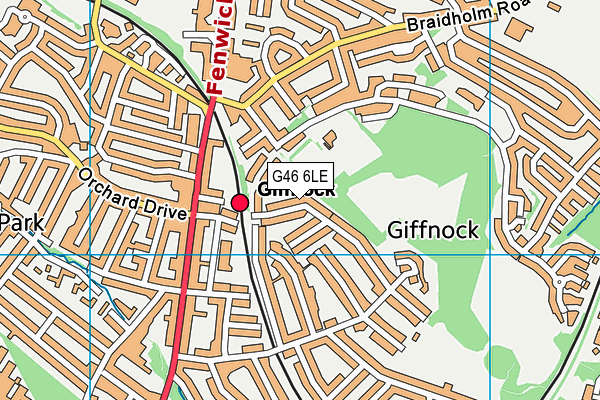 G46 6LE map - OS VectorMap District (Ordnance Survey)