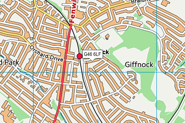G46 6LF map - OS VectorMap District (Ordnance Survey)