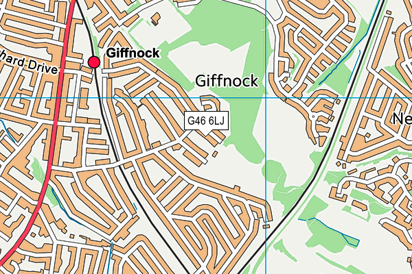 G46 6LJ map - OS VectorMap District (Ordnance Survey)