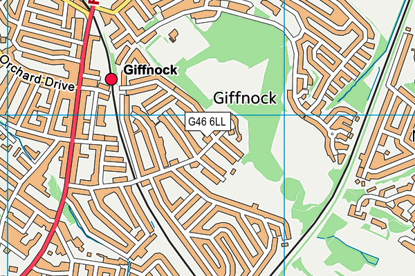 G46 6LL map - OS VectorMap District (Ordnance Survey)