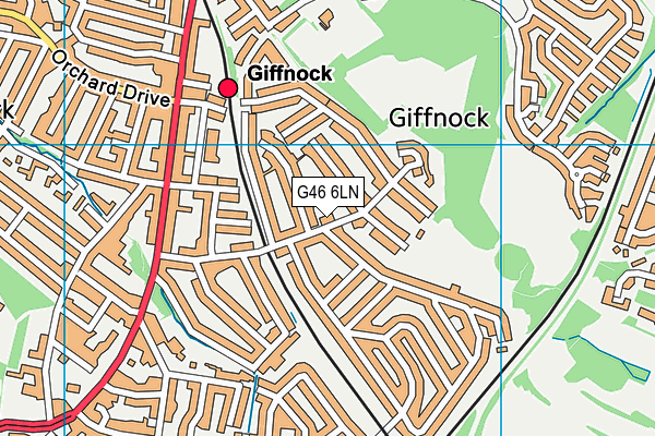 G46 6LN map - OS VectorMap District (Ordnance Survey)
