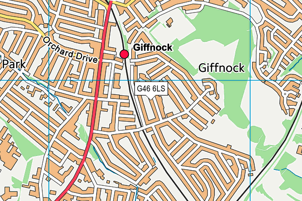 G46 6LS map - OS VectorMap District (Ordnance Survey)