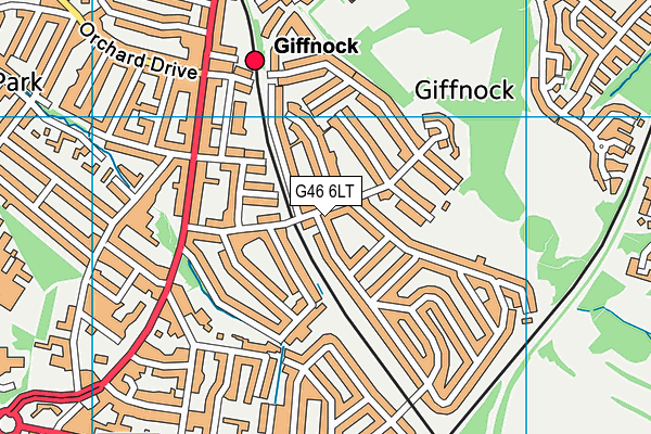 G46 6LT map - OS VectorMap District (Ordnance Survey)