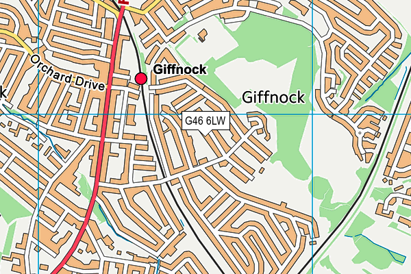 G46 6LW map - OS VectorMap District (Ordnance Survey)