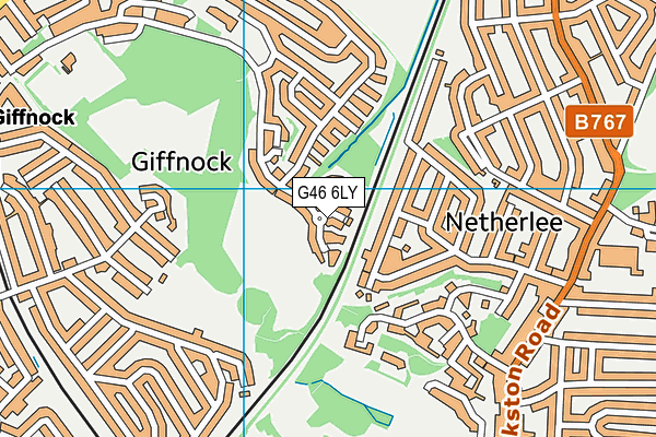 G46 6LY map - OS VectorMap District (Ordnance Survey)