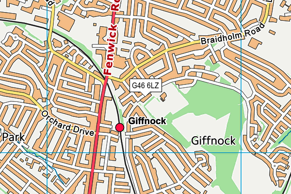G46 6LZ map - OS VectorMap District (Ordnance Survey)