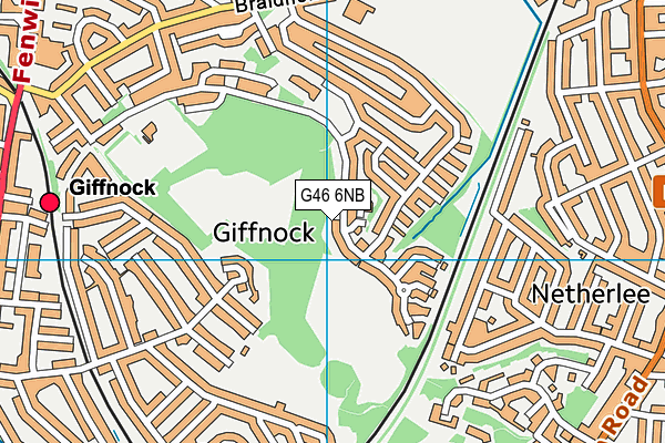 G46 6NB map - OS VectorMap District (Ordnance Survey)