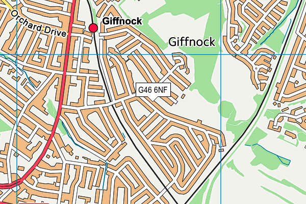 G46 6NF map - OS VectorMap District (Ordnance Survey)