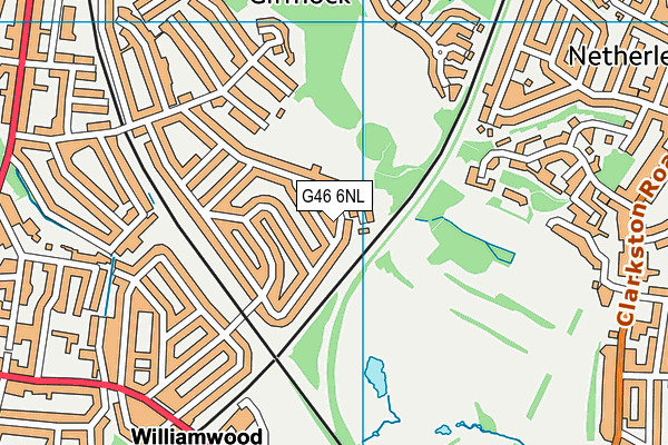 G46 6NL map - OS VectorMap District (Ordnance Survey)