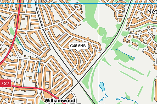 G46 6NW map - OS VectorMap District (Ordnance Survey)