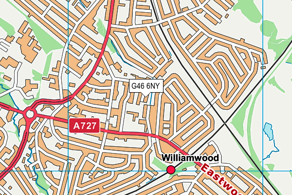 G46 6NY map - OS VectorMap District (Ordnance Survey)