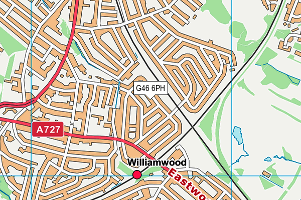 G46 6PH map - OS VectorMap District (Ordnance Survey)