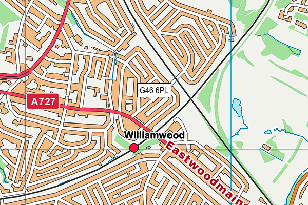 G46 6PL map - OS VectorMap District (Ordnance Survey)