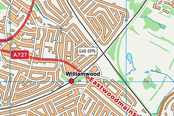 G46 6PN map - OS VectorMap District (Ordnance Survey)