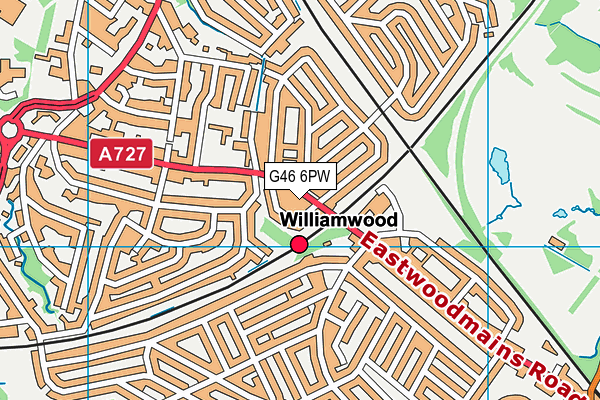 G46 6PW map - OS VectorMap District (Ordnance Survey)