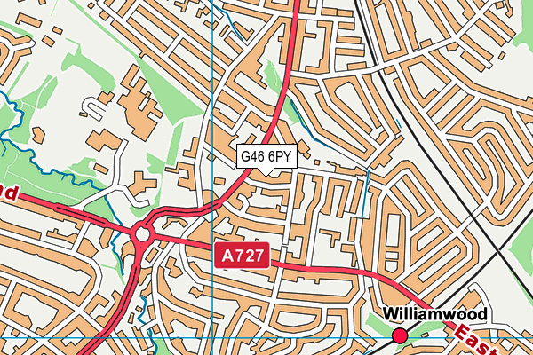 G46 6PY map - OS VectorMap District (Ordnance Survey)