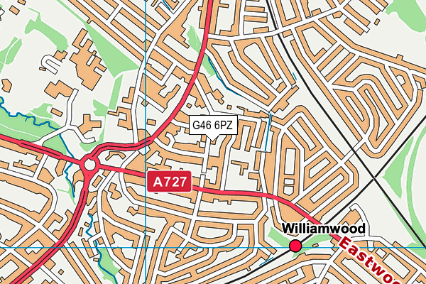 G46 6PZ map - OS VectorMap District (Ordnance Survey)