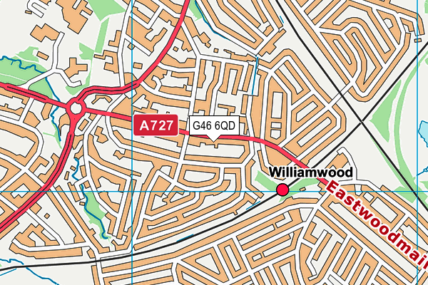 G46 6QD map - OS VectorMap District (Ordnance Survey)