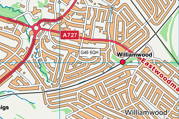 G46 6QH map - OS VectorMap District (Ordnance Survey)