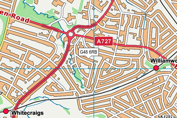 G46 6RB map - OS VectorMap District (Ordnance Survey)