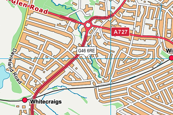 G46 6RE map - OS VectorMap District (Ordnance Survey)