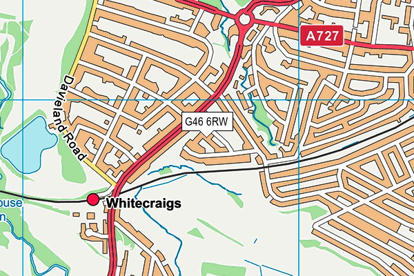 G46 6RW map - OS VectorMap District (Ordnance Survey)