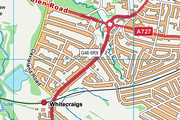 G46 6RX map - OS VectorMap District (Ordnance Survey)