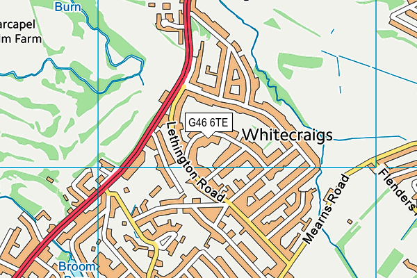 G46 6TE map - OS VectorMap District (Ordnance Survey)