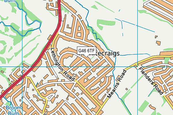 G46 6TF map - OS VectorMap District (Ordnance Survey)