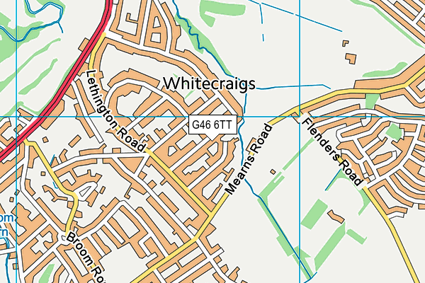 G46 6TT map - OS VectorMap District (Ordnance Survey)