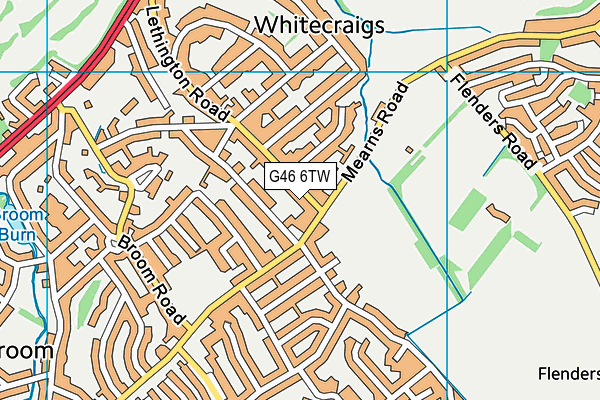 G46 6TW map - OS VectorMap District (Ordnance Survey)