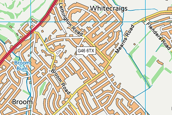 G46 6TX map - OS VectorMap District (Ordnance Survey)