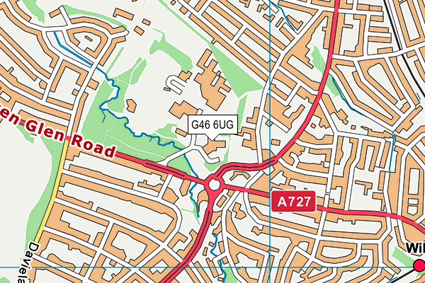 G46 6UG map - OS VectorMap District (Ordnance Survey)