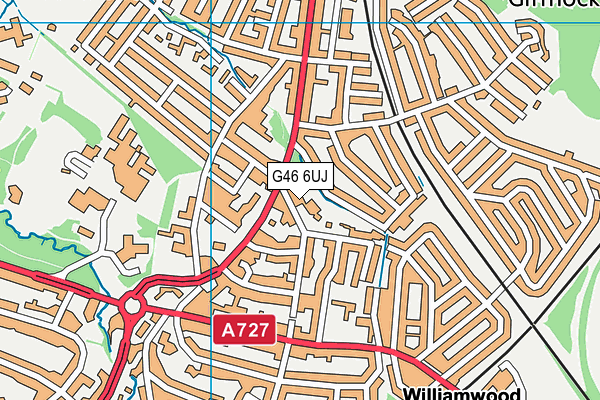 G46 6UJ map - OS VectorMap District (Ordnance Survey)