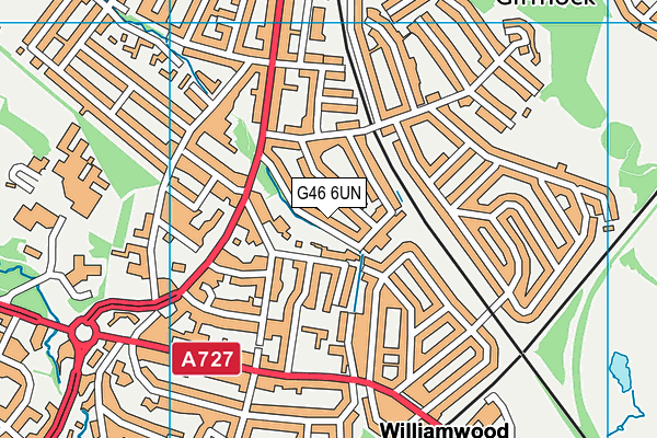 G46 6UN map - OS VectorMap District (Ordnance Survey)