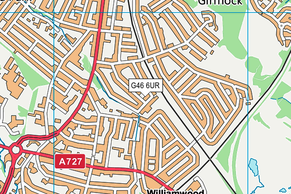 G46 6UR map - OS VectorMap District (Ordnance Survey)