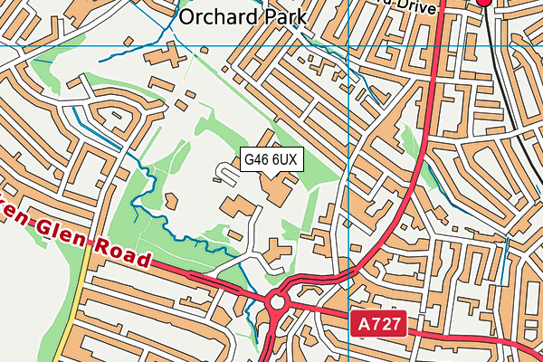 G46 6UX map - OS VectorMap District (Ordnance Survey)