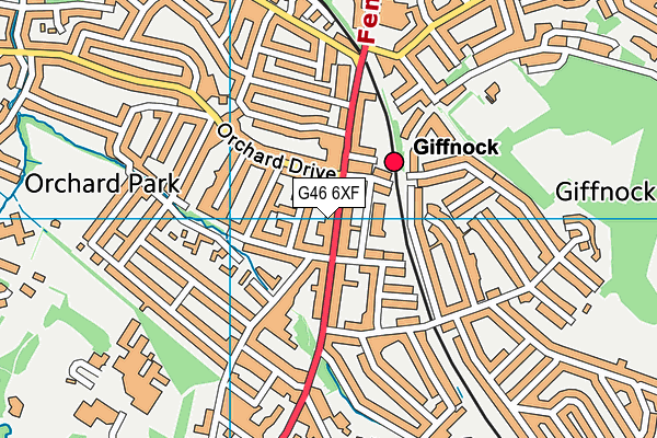 G46 6XF map - OS VectorMap District (Ordnance Survey)