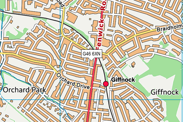 G46 6XN map - OS VectorMap District (Ordnance Survey)