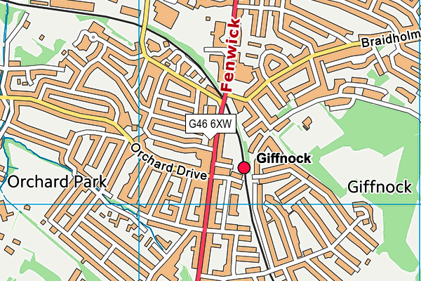 G46 6XW map - OS VectorMap District (Ordnance Survey)