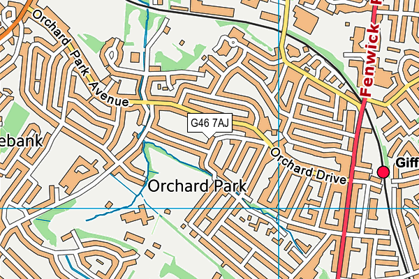 G46 7AJ map - OS VectorMap District (Ordnance Survey)