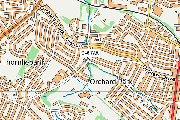 G46 7AR map - OS VectorMap District (Ordnance Survey)