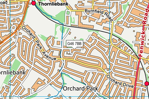 G46 7BB map - OS VectorMap District (Ordnance Survey)