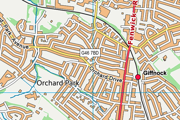 G46 7BD map - OS VectorMap District (Ordnance Survey)