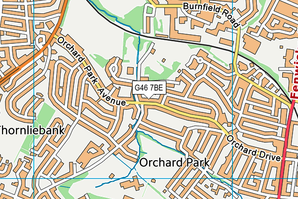 G46 7BE map - OS VectorMap District (Ordnance Survey)