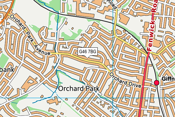 G46 7BG map - OS VectorMap District (Ordnance Survey)