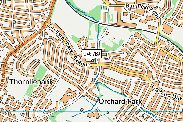 G46 7BJ map - OS VectorMap District (Ordnance Survey)