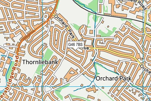 G46 7BS map - OS VectorMap District (Ordnance Survey)