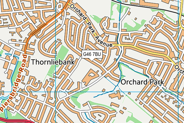 G46 7BU map - OS VectorMap District (Ordnance Survey)