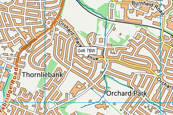 G46 7BW map - OS VectorMap District (Ordnance Survey)